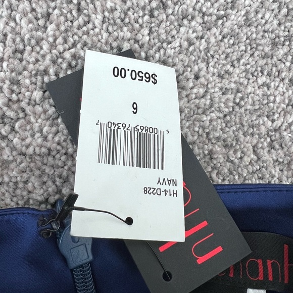 NWT! $650 Nha Khanh Navy Blue Strapless Tulle Dress Size 6 Party Wedding Prom - Picture 4 of 14